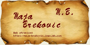 Maja Breković vizit kartica